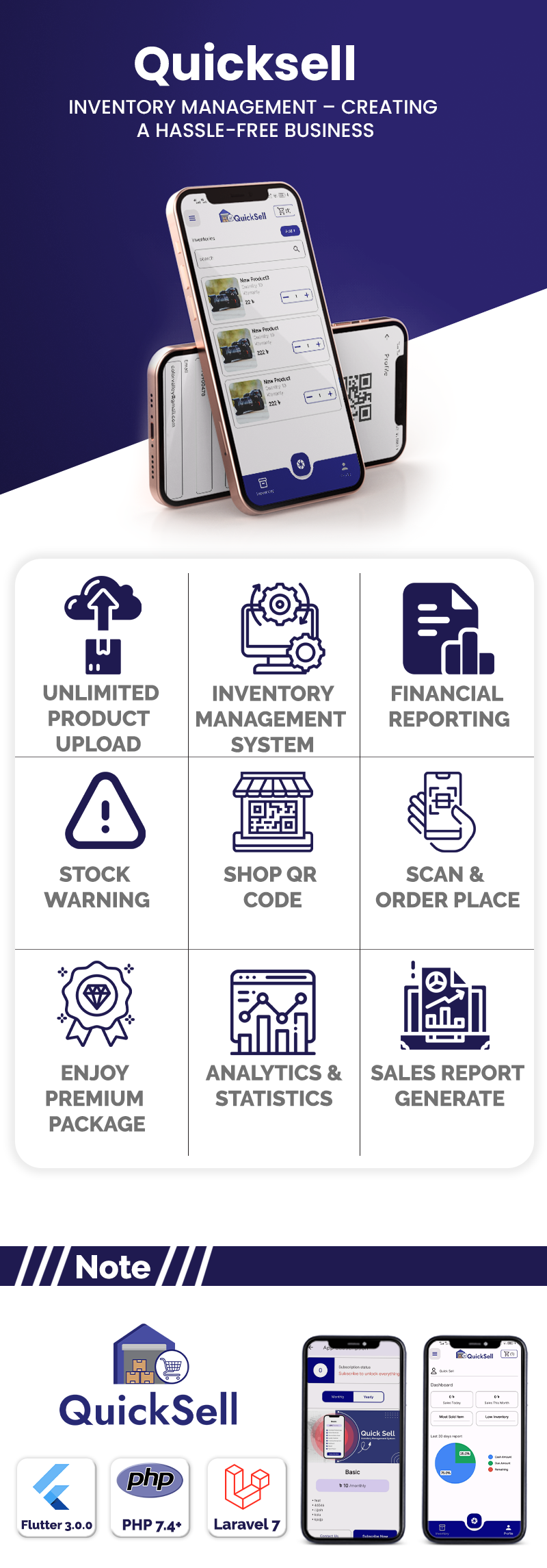 Quick Sell -  SAAS Inventory Management App || Ultimate POS with Powerful Admin Panel - 1